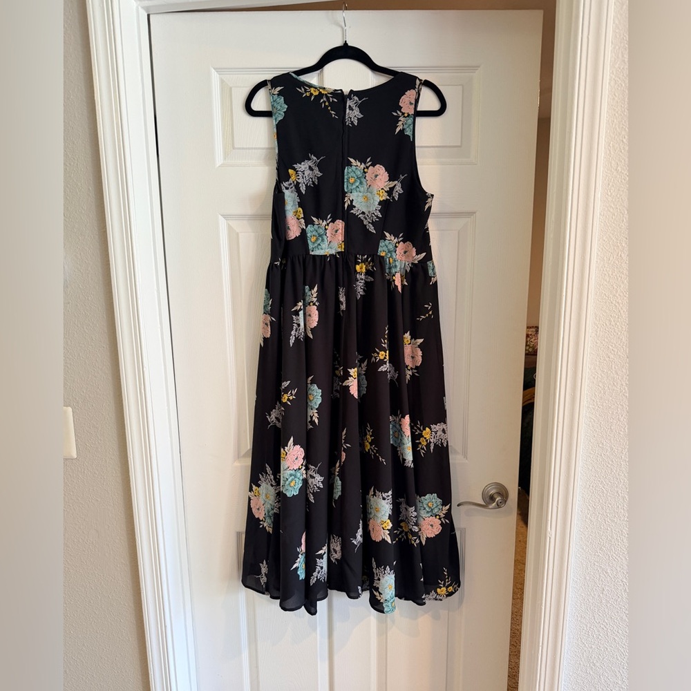 Floral Sleeveless Kids Dress - Black - Picture 5 of 6